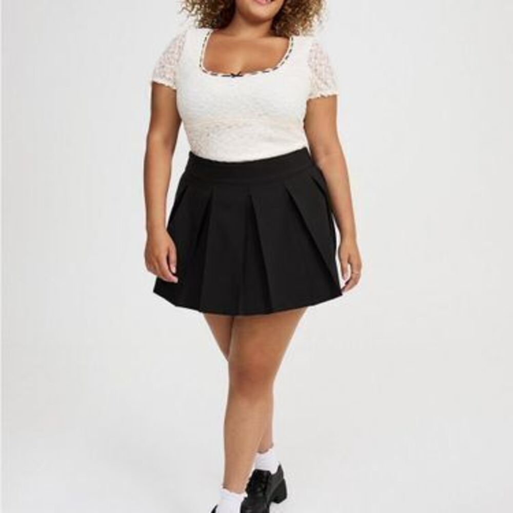 High-Rise Box-Pleat Skort
